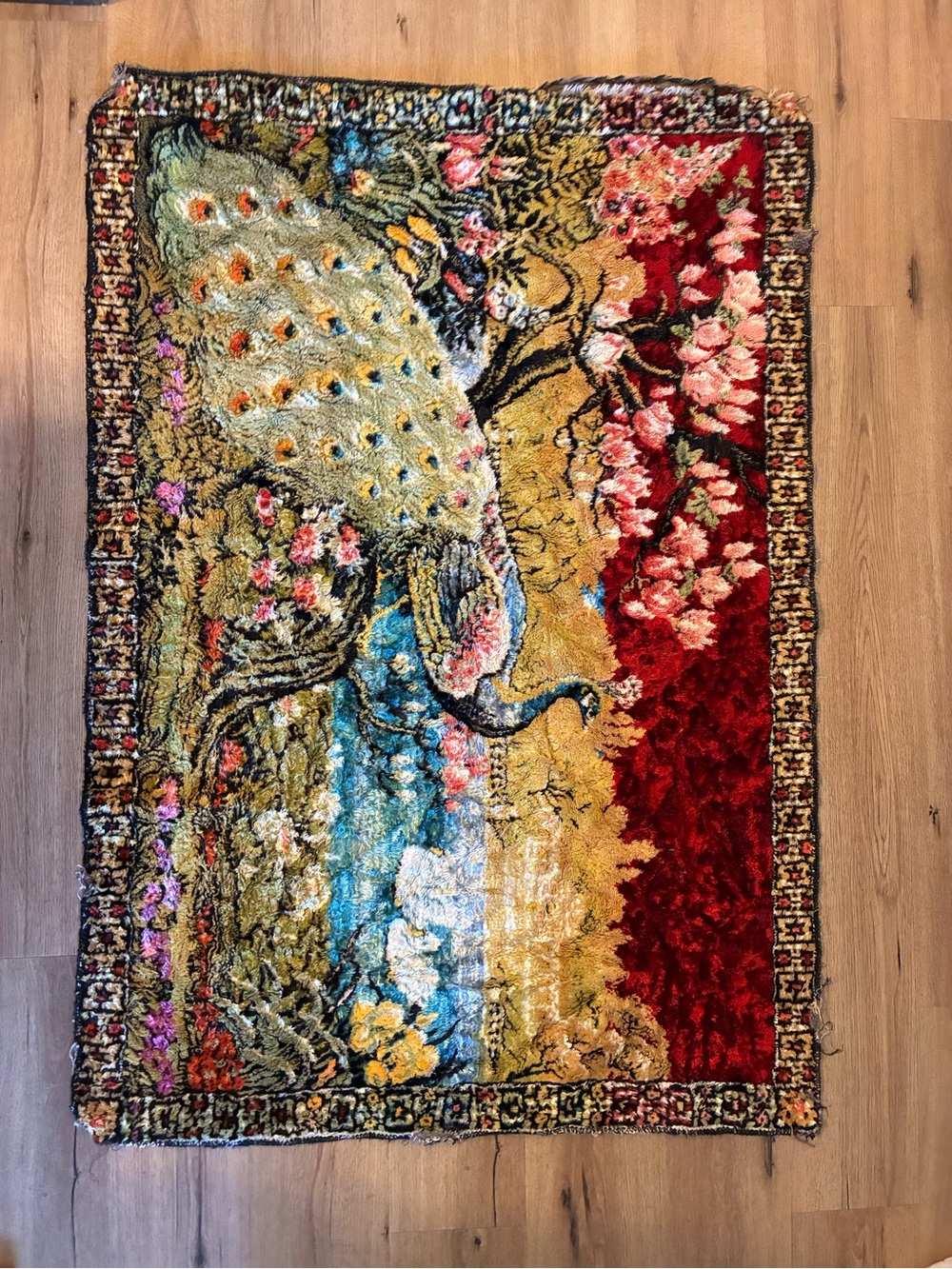 Vintage Decorative Peacock Wall Hanging Tapestry - Multicolor
